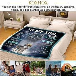 CHAOMIC Fleece Blanket To My Son From Mom Letter Printed Blanket Mom For Son Air Mail Blanket Son Letter Quilts Positive Encourage Love Son's Flannel Blanket Gifts (Love Son-47x60in) To My Son-60*80in -Electric Blankets Sales 2022 61n2vlOHZ8L