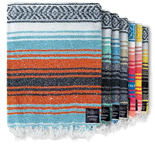 Benevolence LA Authentic Mexican Blanket - Beach Blanket, Handwoven Serape Blanket, Perfect Beach Blankets, Picnic Blanket, Outdoor Blanket, Yoga Blanket, Camping Blanket, Car Blanket, Woven Blanket (Rust) Mint 3 Benevolence LA Authentic Mexican Blanket - Beach Blanket, Handwoven Serape Blanket, Perfect Beach Blankets, Picnic Blanket, Outdoor Blanket, Yoga Blanket, Camping Blanket, Car Blanket, Woven Blanket (Rust) Mint