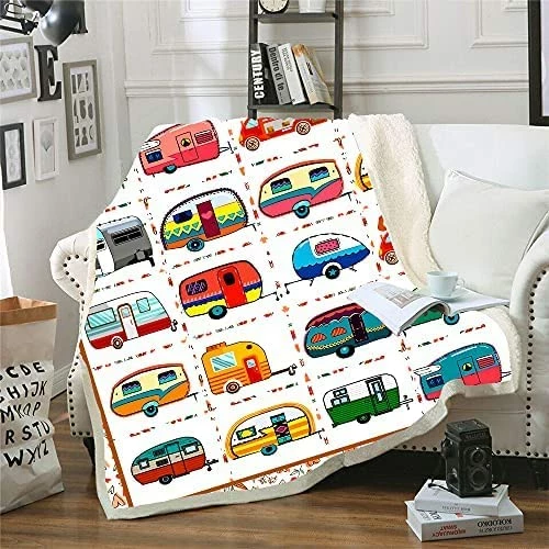 LINGXUQK YANR Camping Blanket Retro Bus Camper Decor Sherpa Blanket Happy Camping Soft Plush Fluffy Blankets Camper Bedding For Bed Sofa Couch Camping Gifts (Camping Blanket2, 130x150cm(50x60inches))… Camping Blanket 7 14 LINGXUQK YANR Camping Blanket Retro Bus Camper Decor Sherpa Blanket Happy Camping Soft Plush Fluffy Blankets Camper Bedding For Bed Sofa Couch Camping Gifts (Camping Blanket2, 130x150cm(50x60inches))… Camping Blanket 7 - Image 12