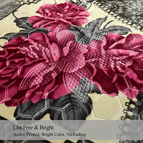 JML Fleece Blanket, Plush Blanket King Size 85" X 93", 10 Pounds Heavy Korean Style Mink Blanket - Silky Soft And Warm, 2 Ply A&B Printed Raschel Bed Blanket, Grey Green Rose Printed Pattern - Grey Green Rose 7 JML Fleece Blanket, Plush Blanket King Size 85" X 93", 10 Pounds Heavy Korean Style Mink Blanket - Silky Soft And Warm, 2 Ply A&B Printed Raschel Bed Blanket, Grey Green Rose Printed Pattern - Grey Green Rose - Image 5