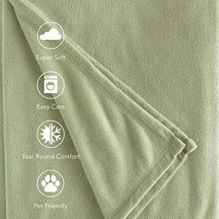 Martex 1B06869 Super Soft Fleece Plush Lightweight Blanket Low Lint Luxury Hotel Style Solid Pet Friendly Bed And Couch Blankets, Full Queen, Green -Electric Blankets Sales 2022 61pMqcsnmwL