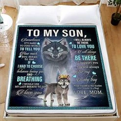 CHAOMIC Fleece Blanket To My Son From Mom Letter Printed Blanket Mom For Son Air Mail Blanket Son Letter Quilts Positive Encourage Love Son's Flannel Blanket Gifts (Love Son-47x60in) To My Son-60*80in -Electric Blankets Sales 2022 61rLvB6cBHL