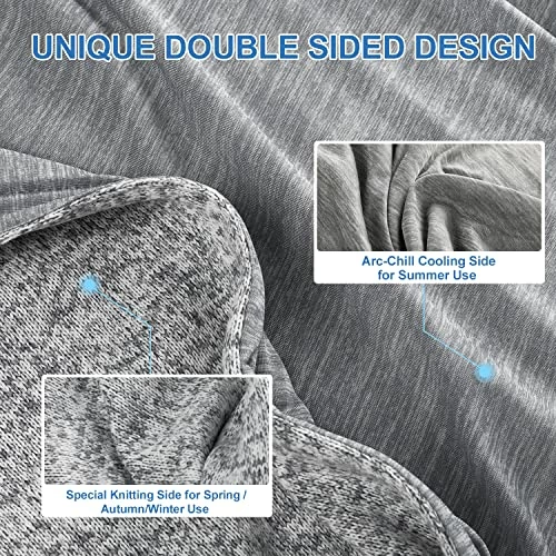 Golden Monster| 2-in-1 Cooling And Warm Double Sided Blankets For Hot Sleepers,All Seasons Soft Breathable Cozy Twin/Full Blankets For Sofa,Car,Chair,60”x80”(Grey And White) Blue/white 4 Golden Monster| 2-in-1 Cooling And Warm Double Sided Blankets For Hot Sleepers,All Seasons Soft Breathable Cozy Twin/Full Blankets For Sofa,Car,Chair,60”x80”(Grey And White) Blue/white - Image 2