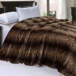 Home Soft Things Soft And Thick Faux Fur Sherpa Backing Bed Blanket, ML Leopard, 86" X 92" -Electric Blankets Sales 2022 61ujLpcYABL. AC