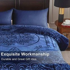 JML Fleece Blanket King Size, Heavy Korean Mink Blanket 85 X 95 Inches- 9 Lbs, Single Ply, Soft And Warm, Thick Raschel Printed Mink Blanket For Autumn,Winter,Bed,Home,Gifts, Navy Solid Color Printed - Navy -Electric Blankets Sales 2022 61xi5KBdVjL