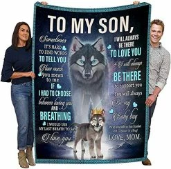 CHAOMIC Fleece Blanket To My Son From Mom Letter Printed Blanket Mom For Son Air Mail Blanket Son Letter Quilts Positive Encourage Love Son's Flannel Blanket Gifts (Love Son-47x60in) To My Son-60*80in -Electric Blankets Sales 2022 61ymcbAljEL