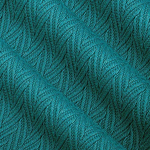 LAMANNI Luxury Thermal Cotton Blankets - Soft, Cozy, Breathable Bed Blanket For Couch Or Bed - All Season (Teal, King) 9 LAMANNI Luxury Thermal Cotton Blankets - Soft, Cozy, Breathable Bed Blanket For Couch Or Bed - All Season (Teal, King) - Image 7